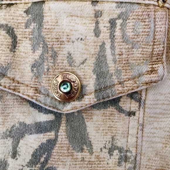 CAPPOPERA Floral Jewel Button Denim Jacket - Picture 4 of 8